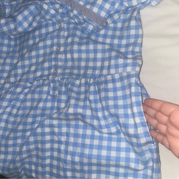 Vineyard Vines Girls' Bay Gingham Shirt Dress 14 White Blue Plaid Button - Picture 5 of 8